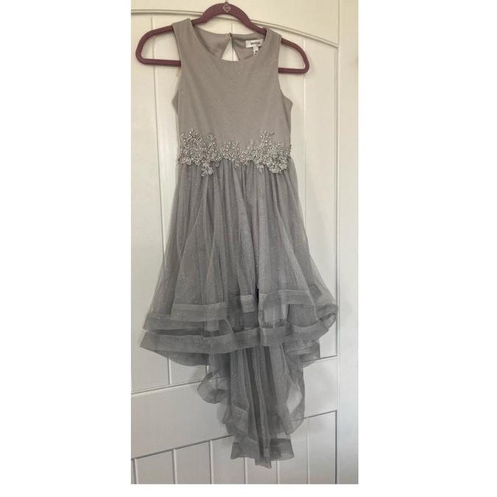 Kids Girls sliver sparkly floral dress